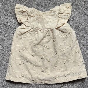 Baby Girl Cream Embroidered Dress